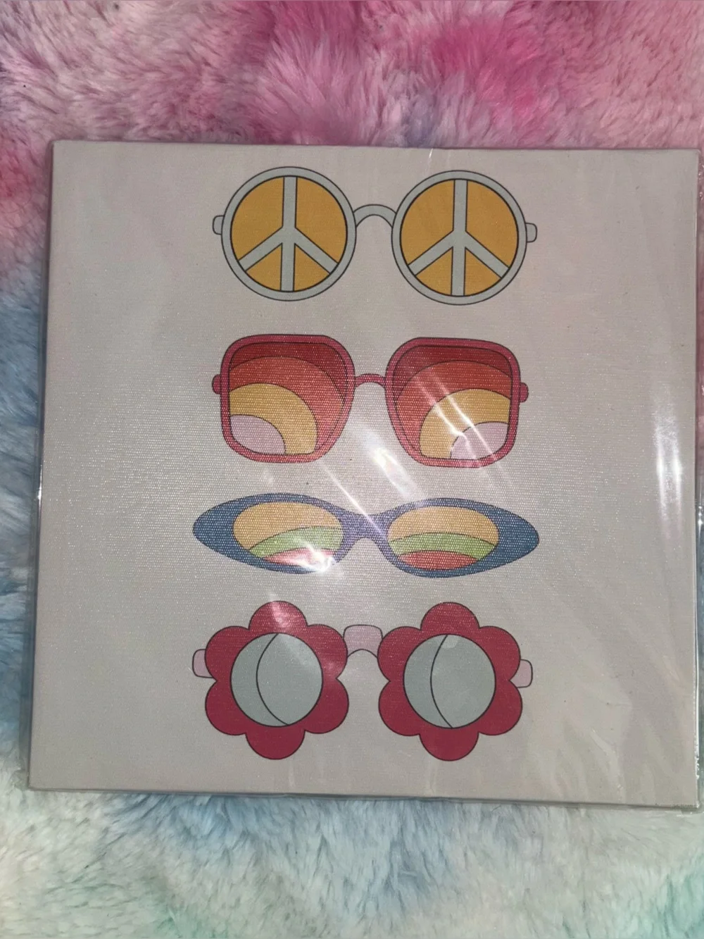 NWT Retro Sunglasses Wall Art Canvas - Pink, Blue, Red, Yellow